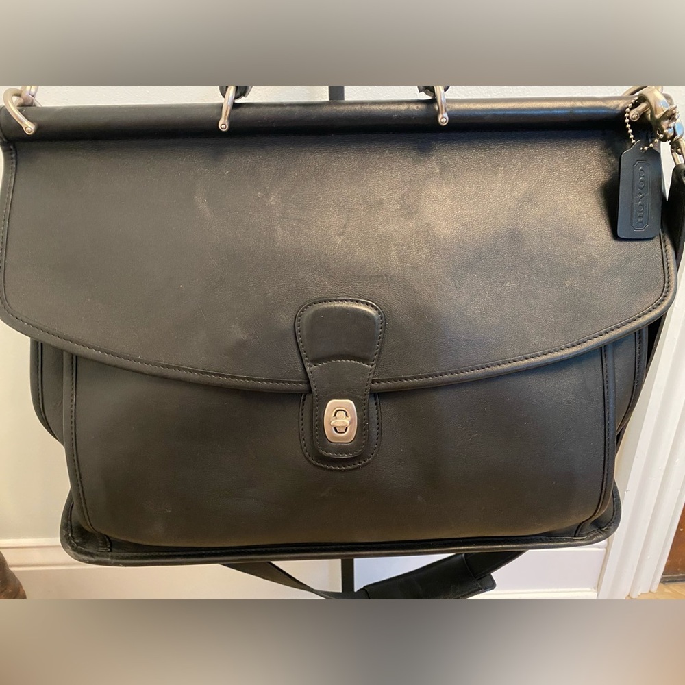 Coach Black Laptop Bag with Top Handle and Shoulder Strap - Picture 2 of 15